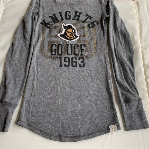 Victoria’s Secret PINK UCF grey light waffle thermal long-sleeve shirt SZ. SMALL - Picture 4 of 8